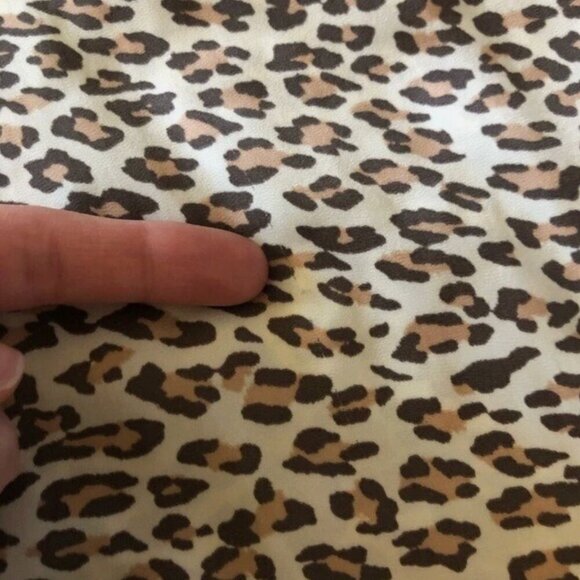 AERIE AMERICAN EAGLE Satin Jogger Lounge Pant Cream Brown Cheetah Leopard Pajama - Picture 13 of 14